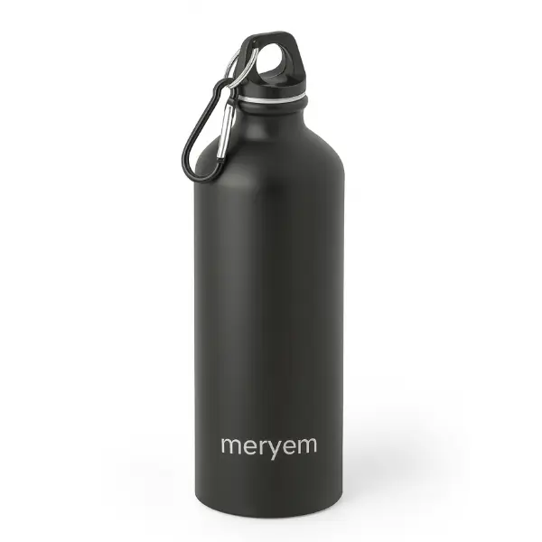 Gourde noir en aluminium personnalisée
