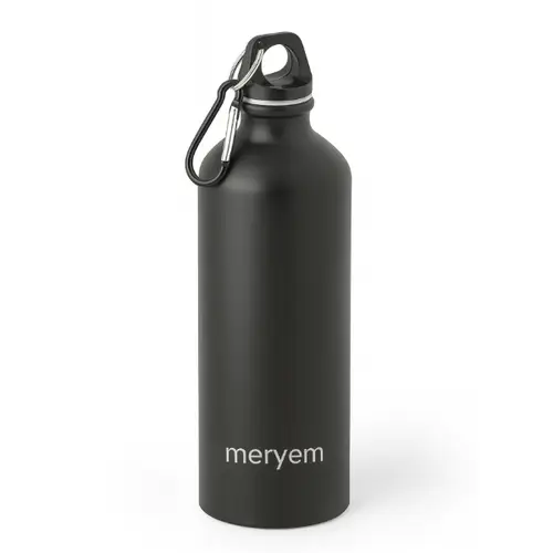 Gourde noir en aluminium personnalisée