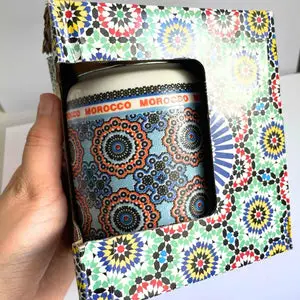 Mug Marocain avec Couvercle Inox – Motif Zellij vue 2