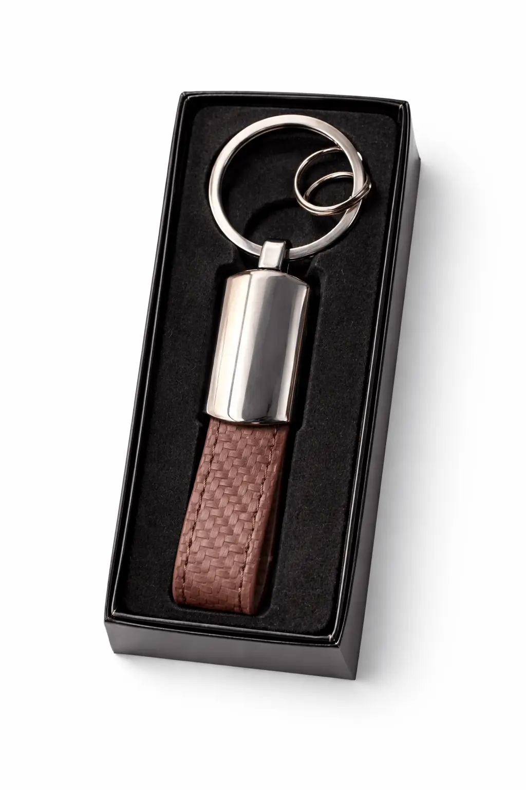 Porte-clés Marron Élégant Personnalisé