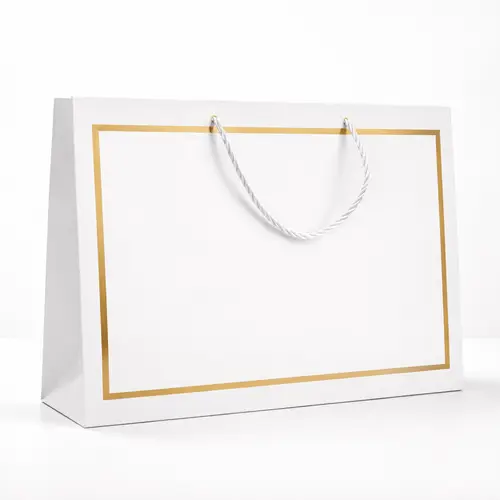 Sac Cadeau Blanc Doré - grand