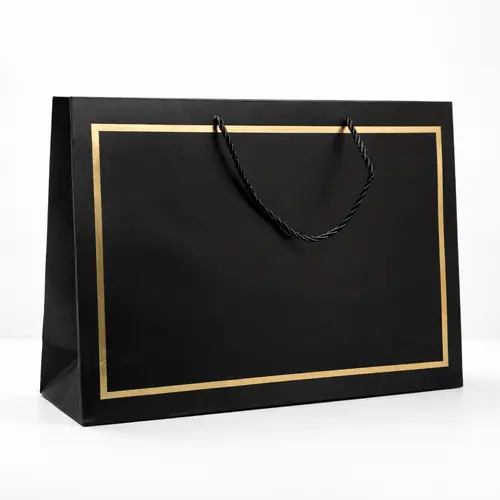 Sac cadeau Noir et doré - Grand
