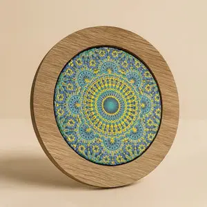 Sous-théière / Sous-tasse Zellij Marocain – Bois & Mosaïque vue 1
