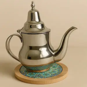 Sous-théière / Sous-tasse Zellij Marocain – Bois & Mosaïque vue 2