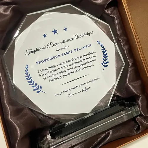 Trophée en cristal personnalisée